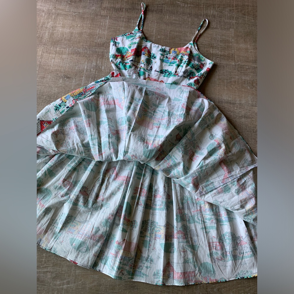 Bernie Dexter Womens Retro Chelsea Dress M Pinup USA Fit & Flare rockabilly vtg - Picture 6 of 14